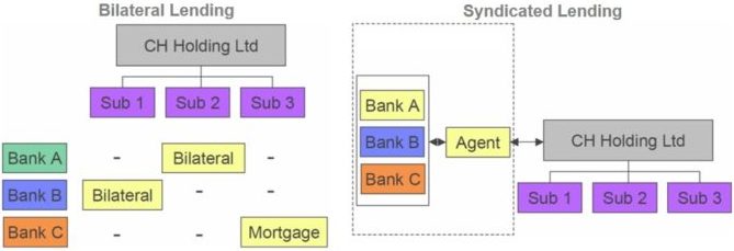 Syndicated lending is multilateral lending that is originated, arranged and structured by one or more commercial or investment banks (lead arrangers) and marketed and distributed to a group (syndicate) of underwriters and/or lenders.